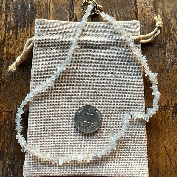 Genuine Labradorite Chip Necklace Labradorite Necklace Minimalist Necklace - Picture 2 of 3